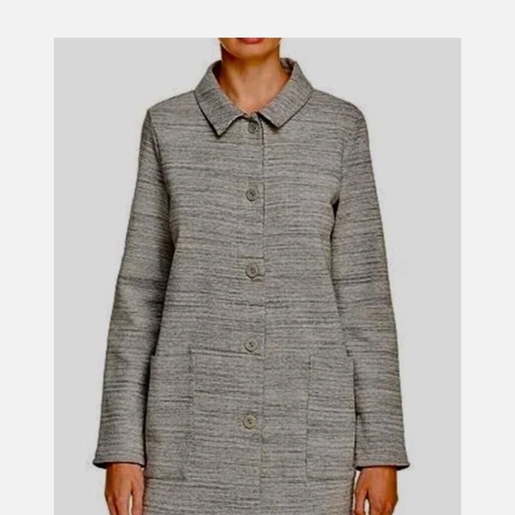 Eileen Fisher Chevron Knit Long Shacket Size M - Picture 5 of 12